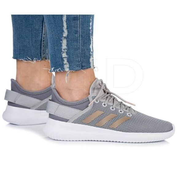 Adidas Cloudfoam‎ QT Flex Cf W Women's Sneaker Shoe Gray Size 7 Athletic - Picture 1 of 7